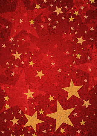 A    Gold Stars on Red V